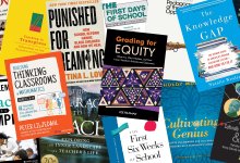 Collage of book covers recommended to new teachers
