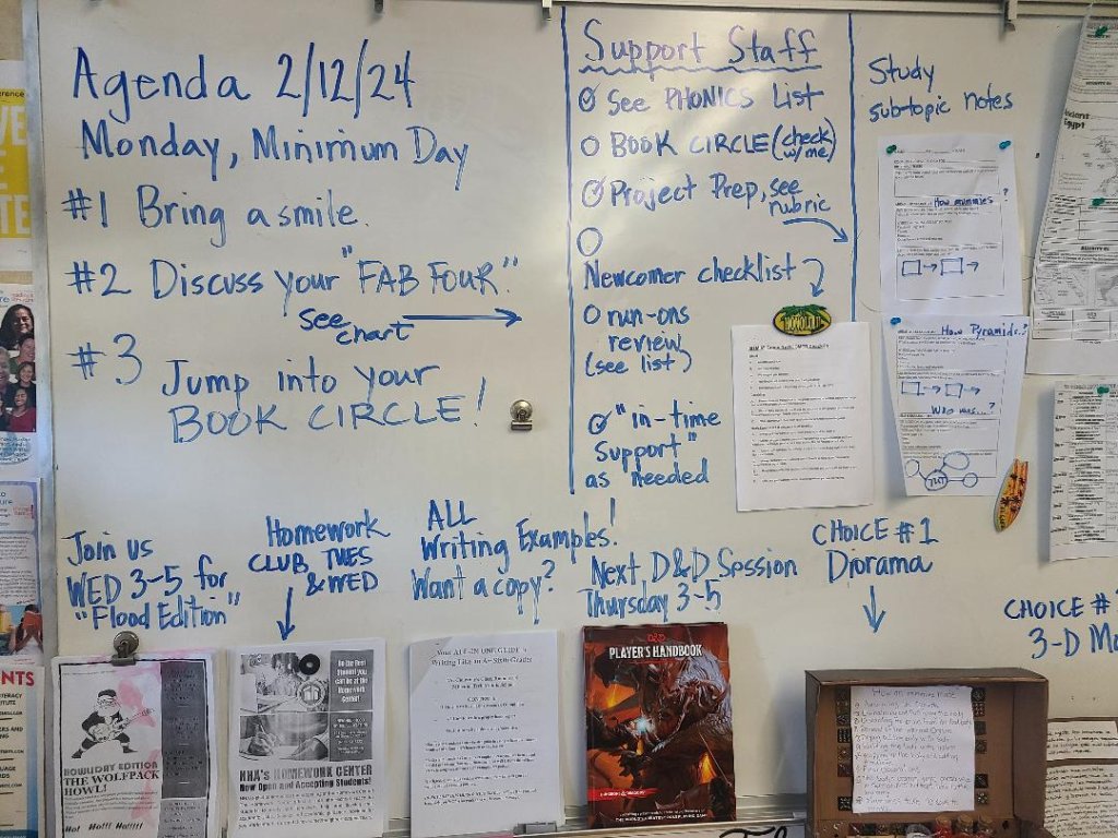 Photo of focus wall in classroom