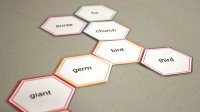 Hexagon-shaped word cards