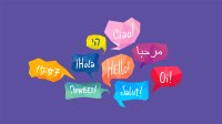 Illustration of speech bubbles with different languages