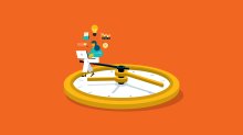 how to create kami assignment in google classroom Illustration of a woman working with a laptop while sitting on a clock