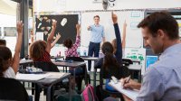 Teacher being observed while teaching class