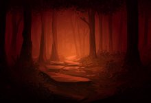 Illustration a spooky forest