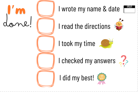 Visual of a I'm Done checklist