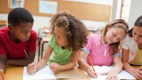 Photo of elementary school students working together