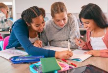 Students working together