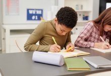 Students taking notes