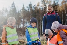 Photo of elementary students outdoors