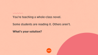 An illustrated version of the question asking about reading whole-class novels.