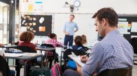 Photo of teacher being observed teaching middle school class