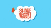 This is a custom piece of graphic art representing our Share What Works toolkit. It reads "Share What Works" in orange, and features a butterfly.