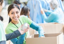 Volunteers at a food bank