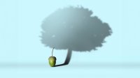 Illustration of acorn and tree shadow