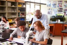 Photo of high school science classroom