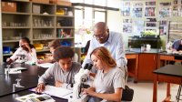 Photo of high school science classroom