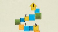 Illustration of people climbing steps