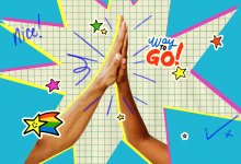 teacher and student high five