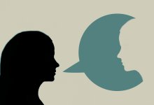 Illustration of woman speaking