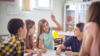 Photo of elementary school students working in a group