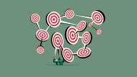 Illustration of people talking with bulls-eye speech bubbles floating above them
