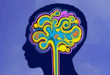 Illustration of colorful, abstract brain
