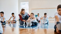 Students in physical education class