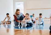 Students in physical education class