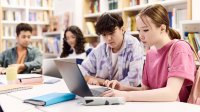 Students studying together
