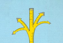Illustration of measuring tape with branches
