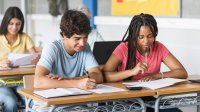 High school students in math class