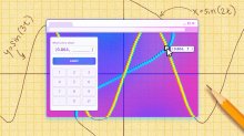 an illustration depicting an app enhancing traditional, paper math instruction