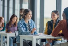 Small group of students building confidence for college