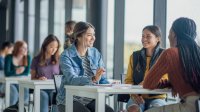 Small group of students building confidence for college