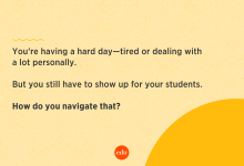 Illustrated question mark for our question about how to show up for students on hard days.