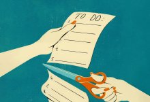 Illustration of To Do list being cut in half