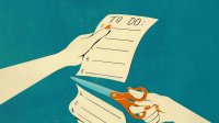 Illustration of To Do list being cut in half