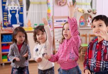 Preschool students acting in class