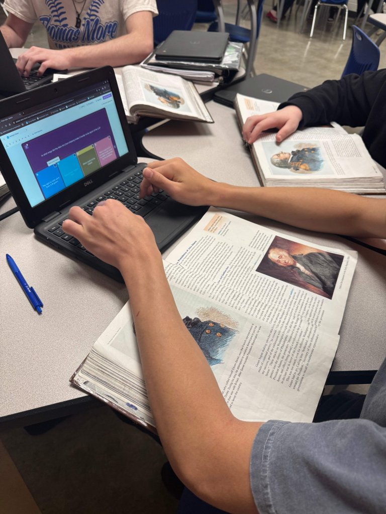 A photo of students using Quizizz in the classroom