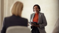 Person leading a meeting