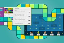 Photo collage of digital games and a board game