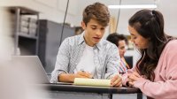 Two students working together to build confidence