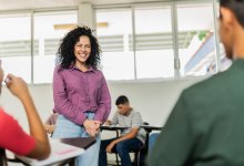 Teacher asking students questions