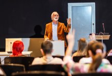 Speaker in auditorium
