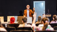 Speaker in auditorium