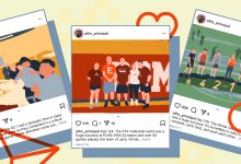 representations of instagram posts featuring Pompton High School's principal and students