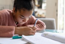 Teenager doing homework