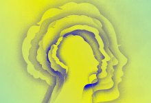 Illustration of overlapping portraits indicating ADHD