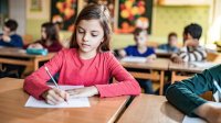 Elementary student writing