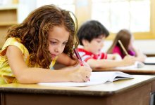 Elementary student writing