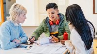 High school students working together